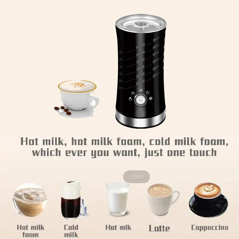 4 in 1 Commercial Electric Milk Frother 500W Automatic Coffee Heating Cup Cappuccino Frothing Warming Machine Plastic Housing
