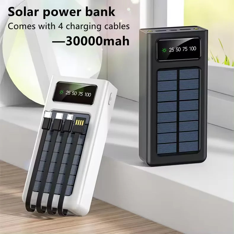 Wholesale Charger Travel Powerbank Led Solar Power Bank Portable 30000mah Power Bank Solar