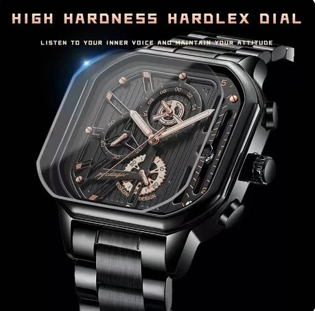 POEDAGAR 628 Luxury 3 Needles Quartz Watch Fashion Chronograph Stainless Steel Waterproof Luminous Date Men's Watches for Gift