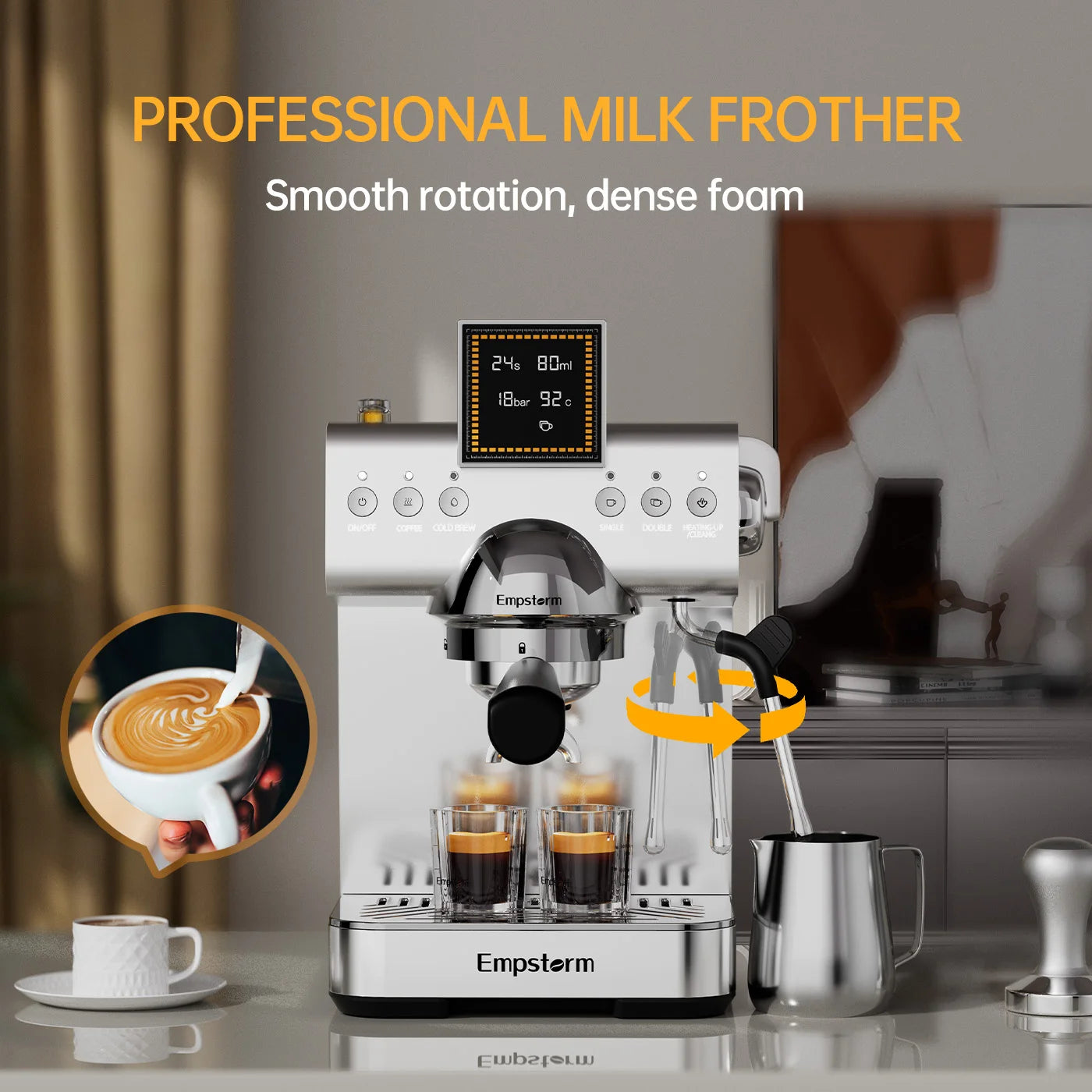 Empstorm High Quality Cold Brew Coffee Maker Semi Automatic Coffee Machine Electric Espresso Coffee Makers Stock in the US Local