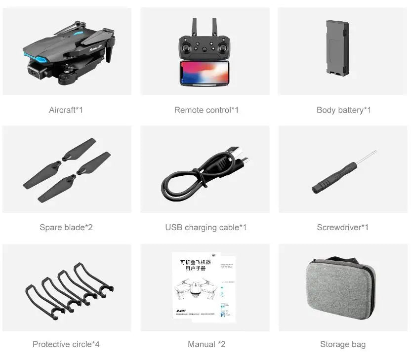 S89 Pro Mini Drone with 4k HD Dual Camera WiFi Fpv Positioning Dron Height Preservation Rc Quadcopter