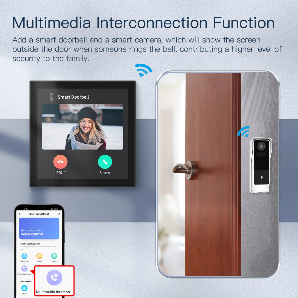2026 4 " Inch All-in-One Smart Home Control Center Touch Screen Display Smart Hub Voice- Alexa Control Panel Smart Home Kit