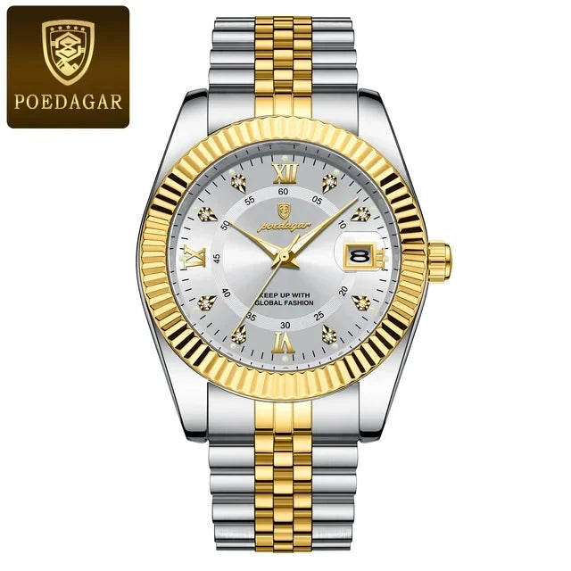 POEDAGAR 910 New Luxury Sport Wrist Watch for Man Waterproof Luminous Date Men Watch Quartz Stainless Steel Men's Watches Reloj