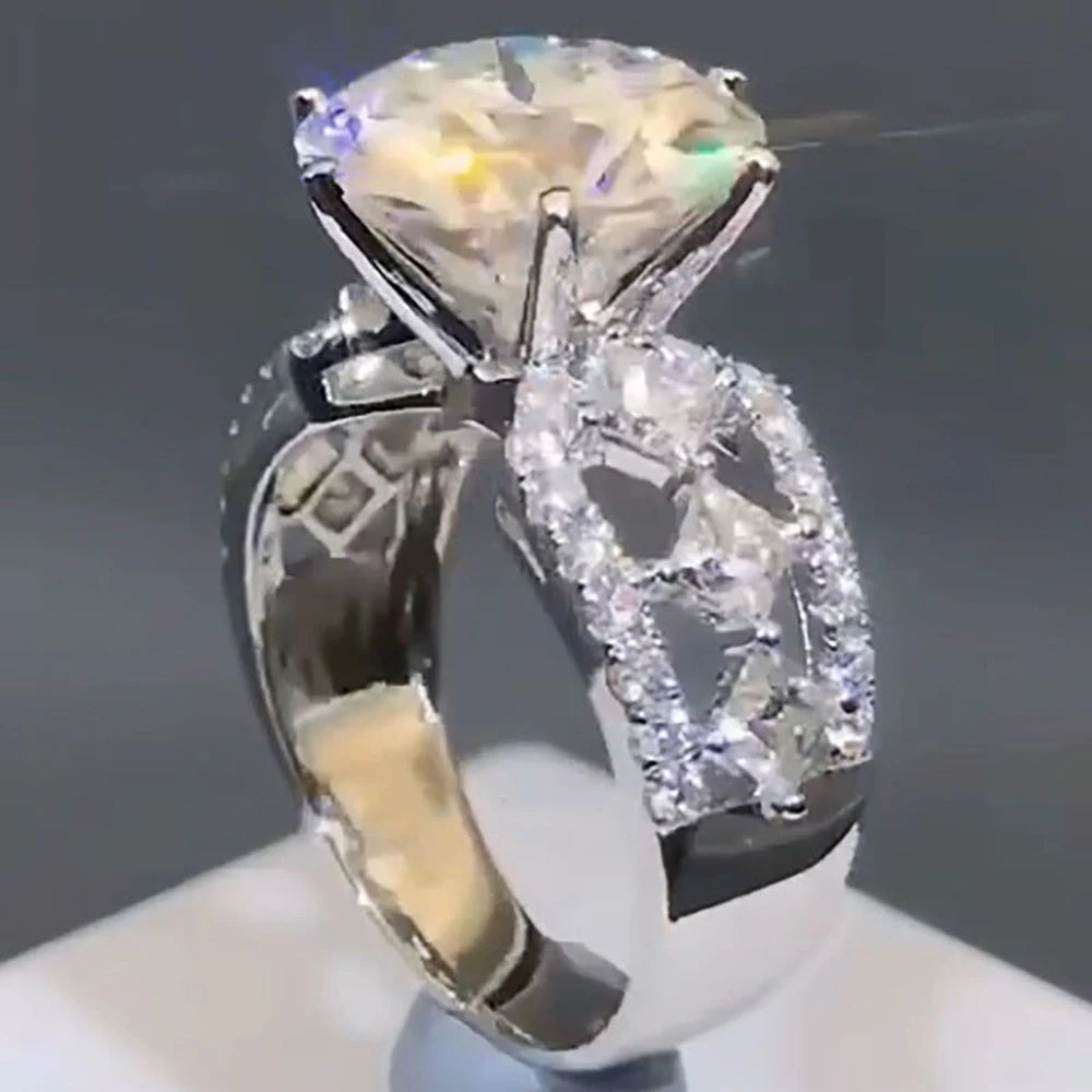 Huitan New Trendy Wedding Jewelry Women Rings Brilliant Cubic Zirconia Crystal Engagement Anniversary Ring for Female Drop Ship
