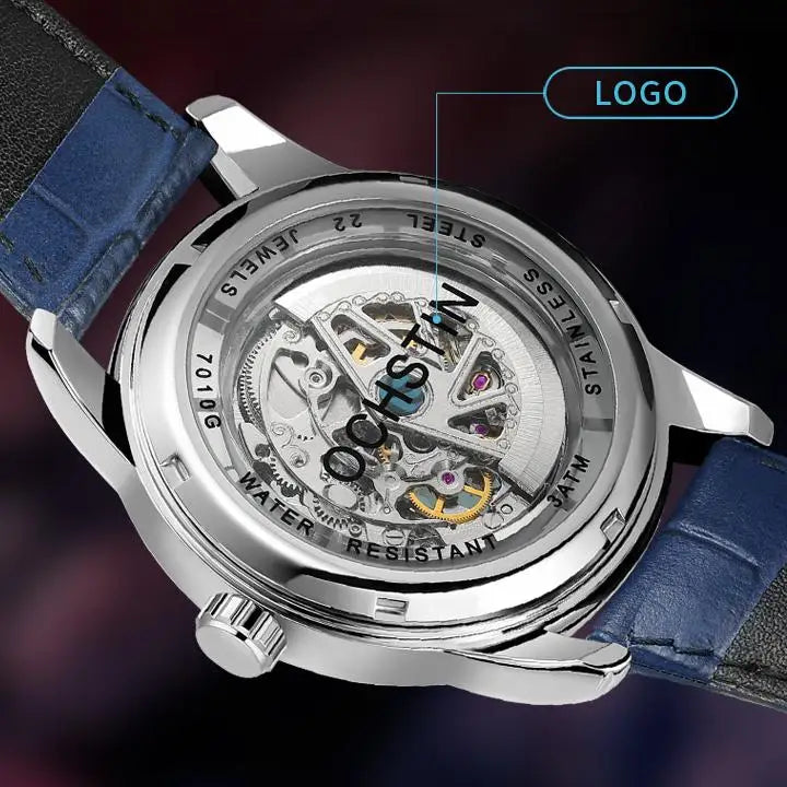 OCHSTIN 7010A GA7010A  Leather Strap Business Men's Watches Waterproof Fashion Clock Hollow Out Automatic Mechanical Wristwatch