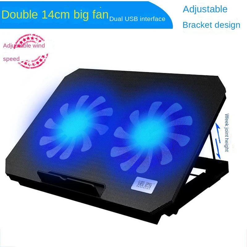 Wholesale 14 Inch Dual Fan Laptop Computer Bracket Plastic Radiator Air-Cooled Multi-Angle Adjustment Double Fans in Stock