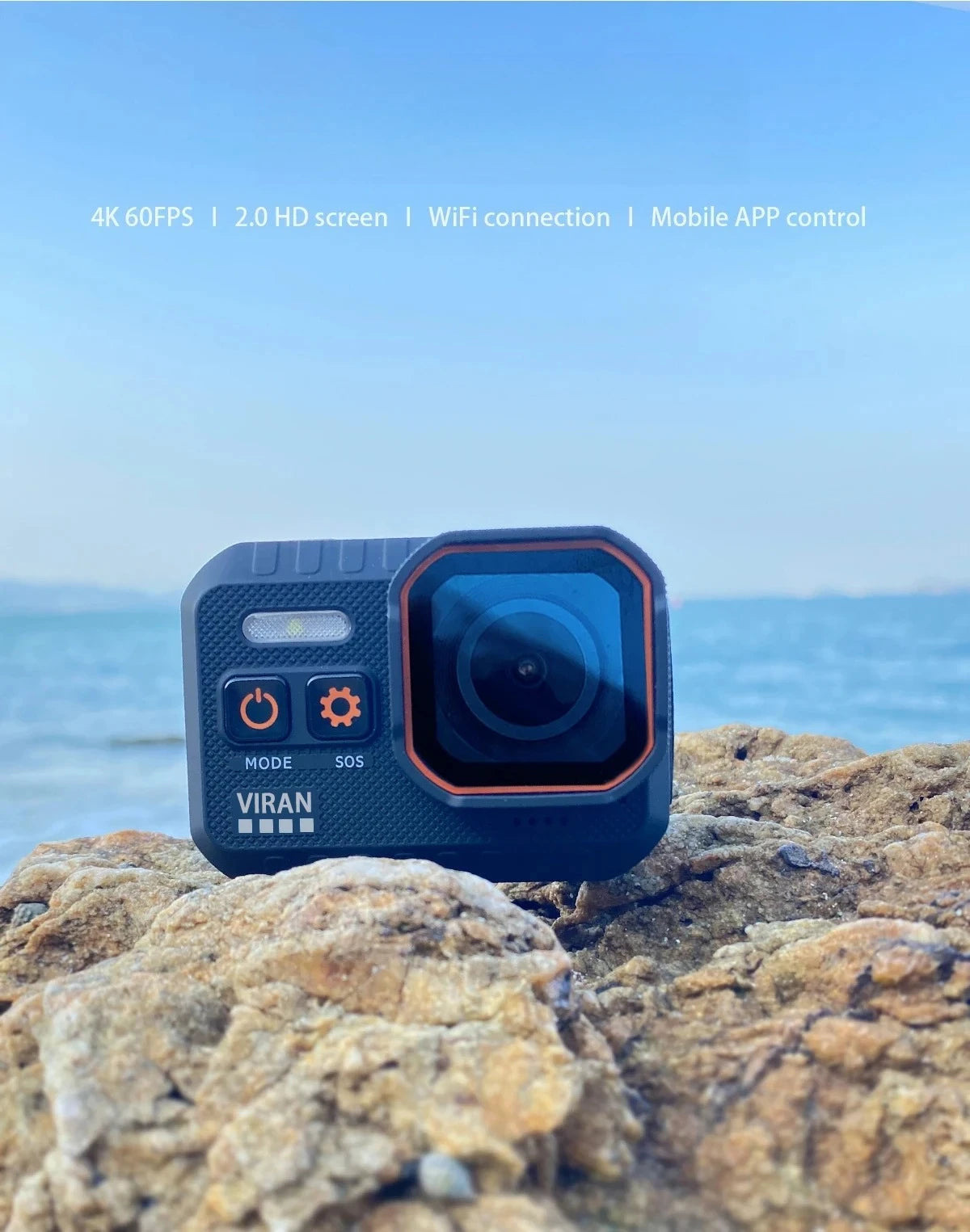 4K Ultra HD 1080p 2.0-inch Touch Screen Remote Control Action Camera MicroSD Waterproof Shockproof Helmet Mountable for Skiing