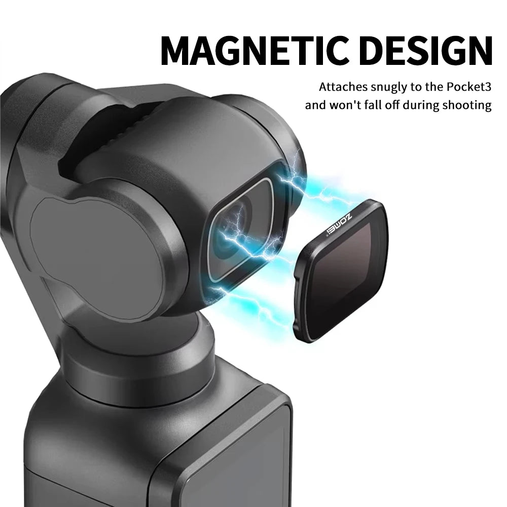ZOMEI Lightweight Aluminum Alloy and Tempered Glass Magnetic Lens Filters Soft Streak Soft Black for OSMO POCKET 3