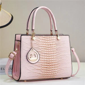 2026 Large Capacity Handbag, Lizard Pattern, Glossy Leather, High-end Feeling, Cross-border Minimalist Women's Bag