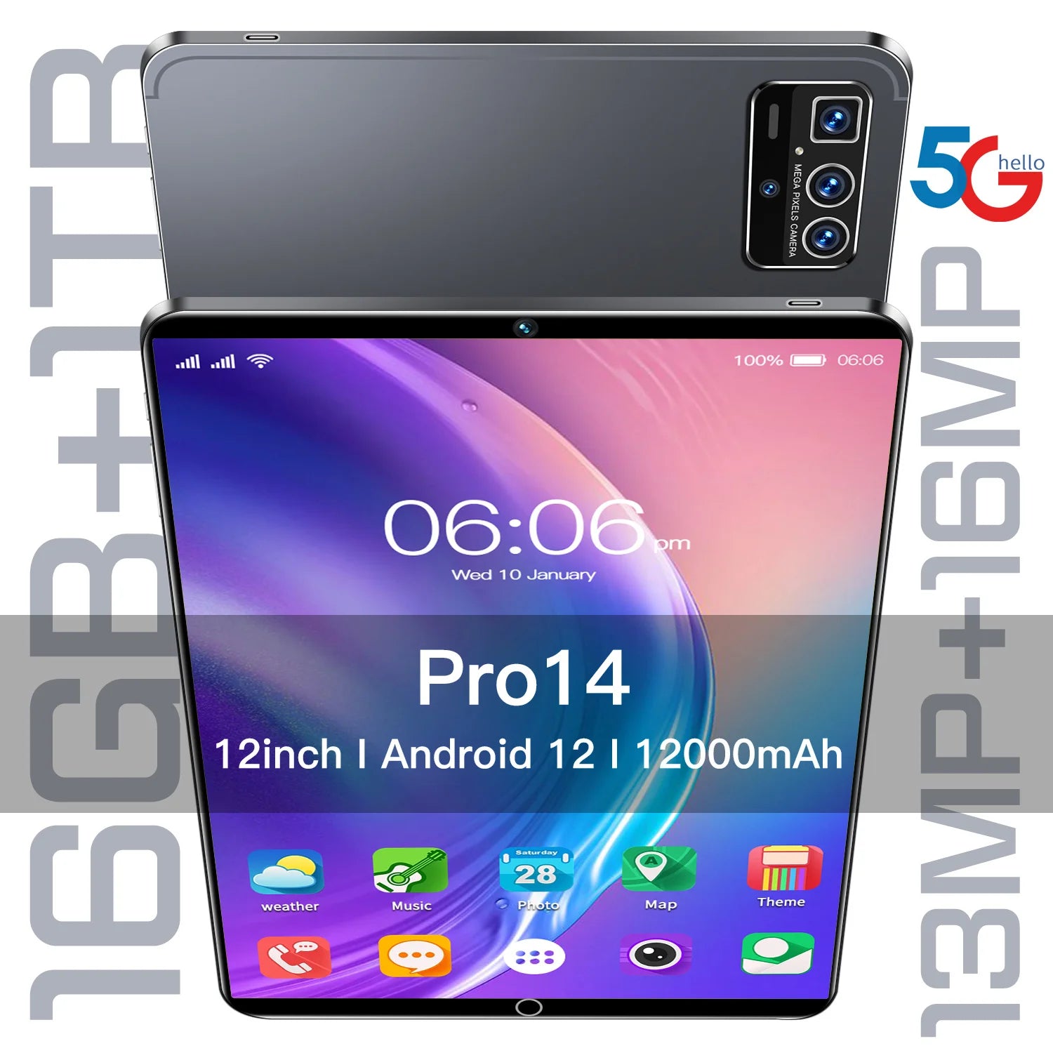 Original Tablet 11 Inch Android 2K Display  FHD IPS Touchscreen Tablets 16GB 256GB Octa Core 5G Dual WiFi Gaming Tablet PC