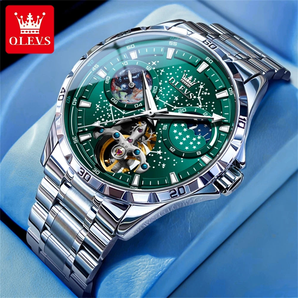 OLEVS 6689 Original Brand Men's Watches Waterproof Multifunctional Luminous  Fully Pointer Quartz Watch