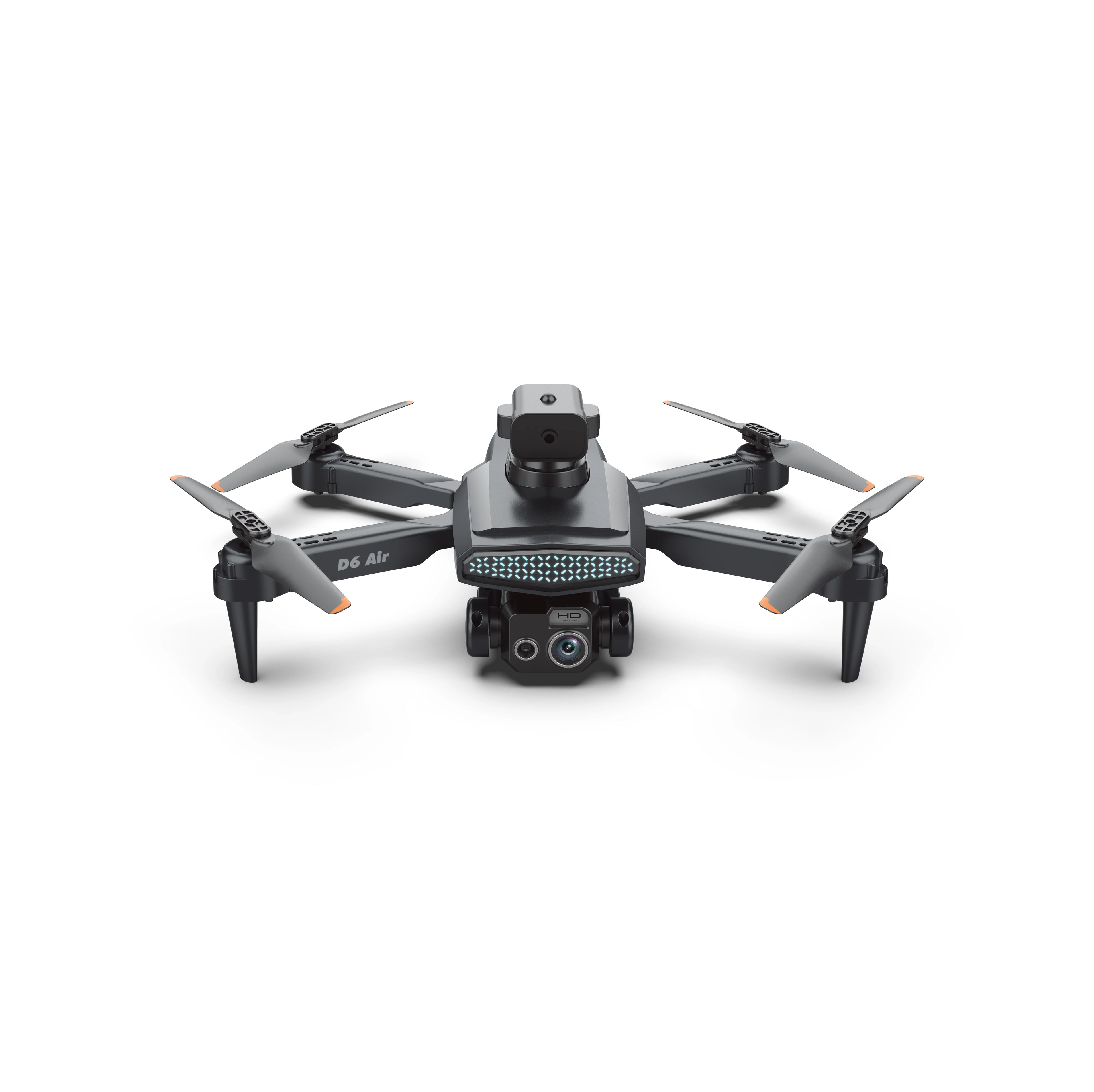 New D6 Foldable Remote Control Drone 4K HD Dual Camera WiFi FPV Optical Flow RC Quadcopter with Obstacle Avoidance Features