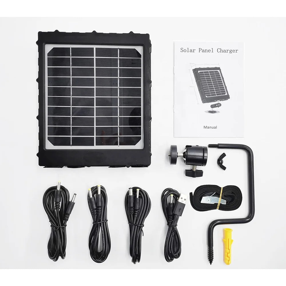 Trail Camera Solar Panel Kit With Battery 8000mah 12v Mini 3 Watt Hunting Camera IP66 Waterproof Solar Charger for Outdoor Cam