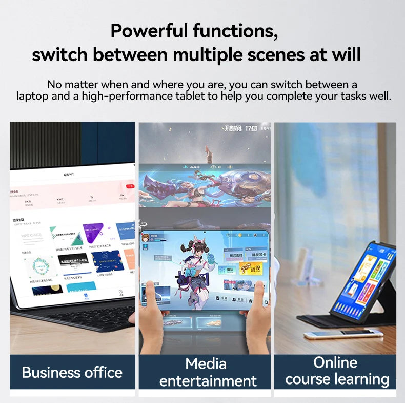 Brand High Quality Android 15 11" 16GB +512GB Dual Sim Card 2in1 Laptop 4G 5G Tablet PC Computer Tablette Tableta with Keyboard