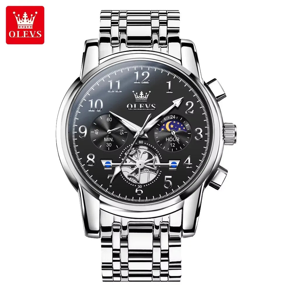 OLEVS 2900 Men's Watches Business Top Luxury Quartz Men Stainless Steel Strap Waterproof Luminous Hands Wristwatch Reloj Hombre