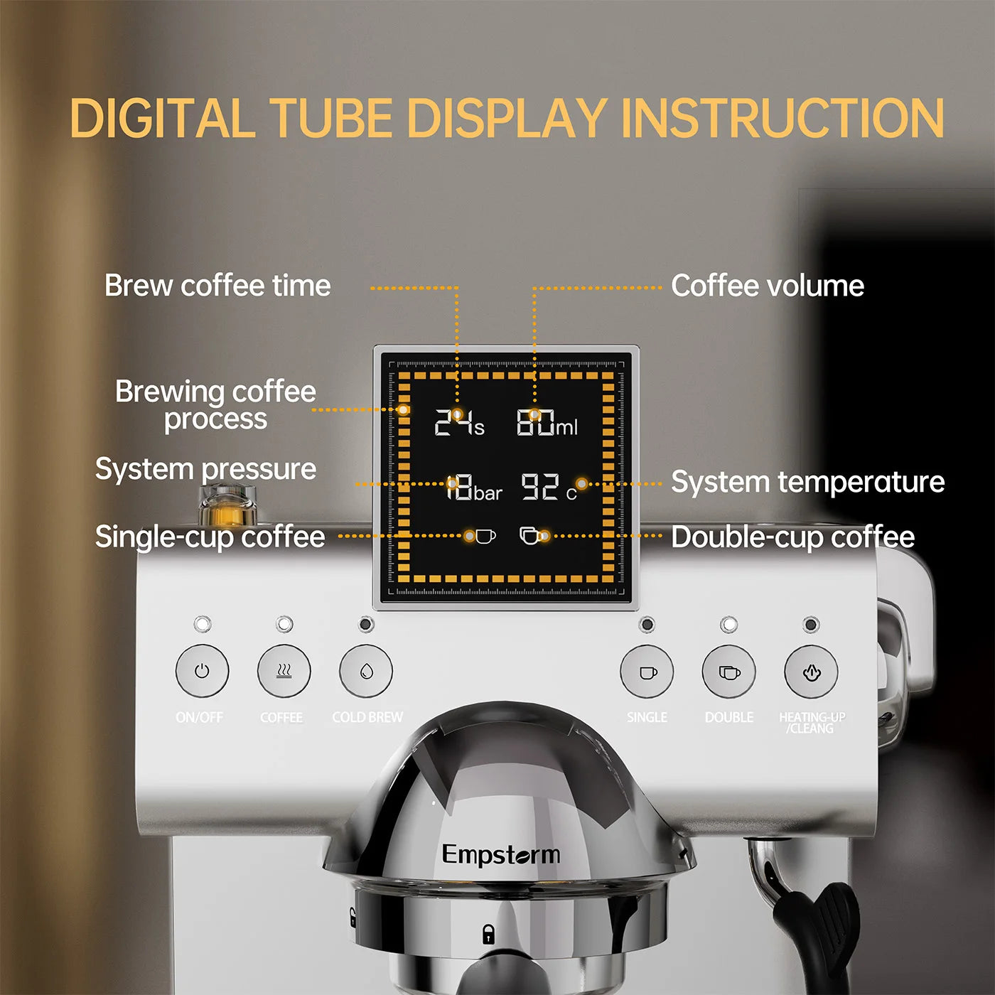 For CB1 20 Bar Semi-Automatic Coffee Machine 3-in-1 Function for Latte Cappuccino Espresso Portable Car Use Milk Frother