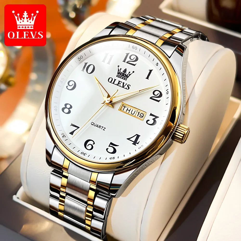 New Olevs 5567 Luxury Fashion Men's Watches Lover's Business and Simple Couple Relojes Watches Women Quartz SmartWatch