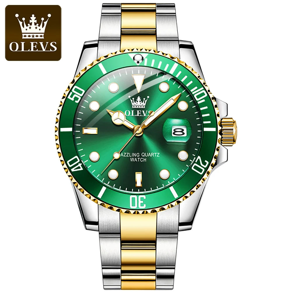 OLEVS 5885 Men's Watches Movement Watch Male Steel Waterproof Business Fashion Date Week Wrist Watch for Men