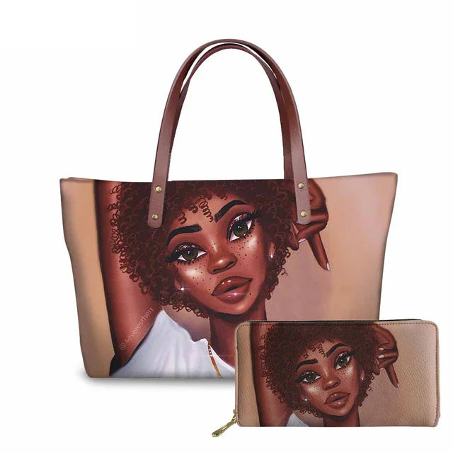 Young Ladies Handbags Black Art American African Girls Printed Popular Hand Bags Women Handbags Lady Fashion Designers Handbags