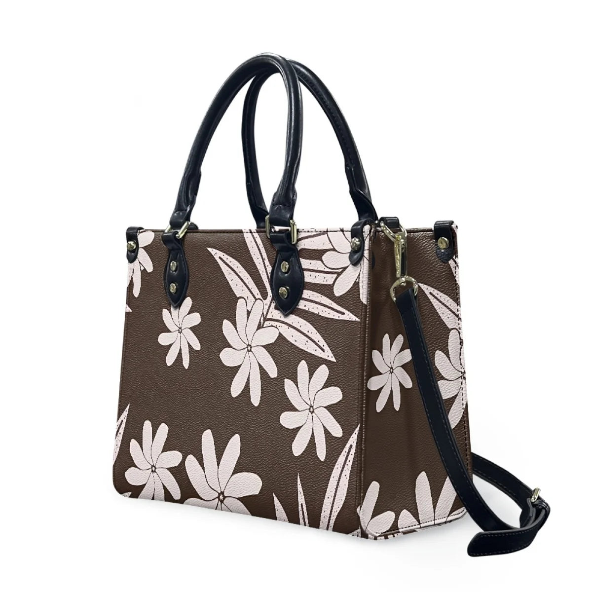 Black and White Tribal Polynesian Printed Bags Women Handbags Ladies Luxury Women Shoulder Bags High Quality Pu Leather Handbag