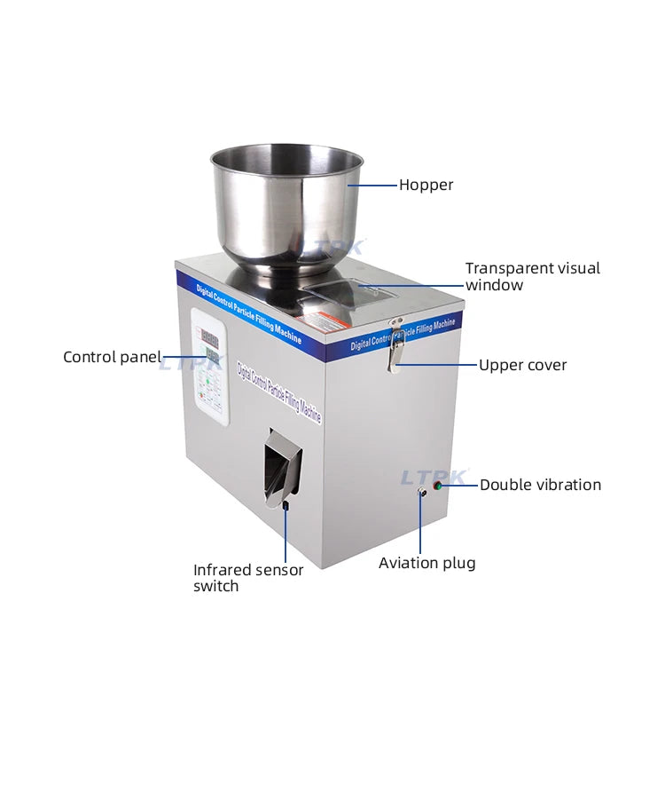 LTPKLT-W200 200g Semi Automatic Coffee Beans Grain Powder Rice Popcorn Soda Sugar Snack Candy Rice Weighing Filling Machine