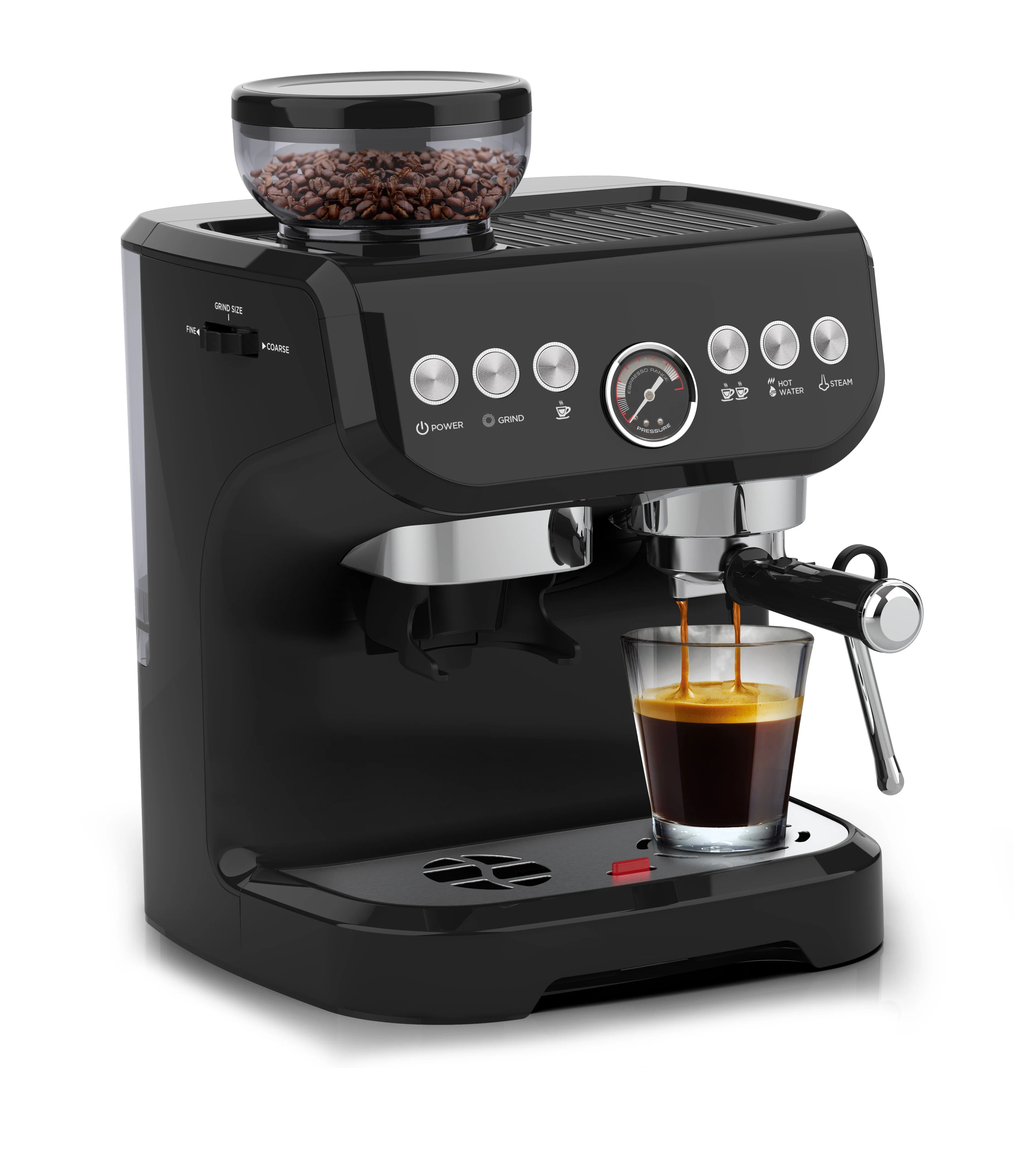 Semi-Automatic Coffee Maker Pod Cafetera Turkish 3 in One Espresso Coffee Maker with Milk Frother