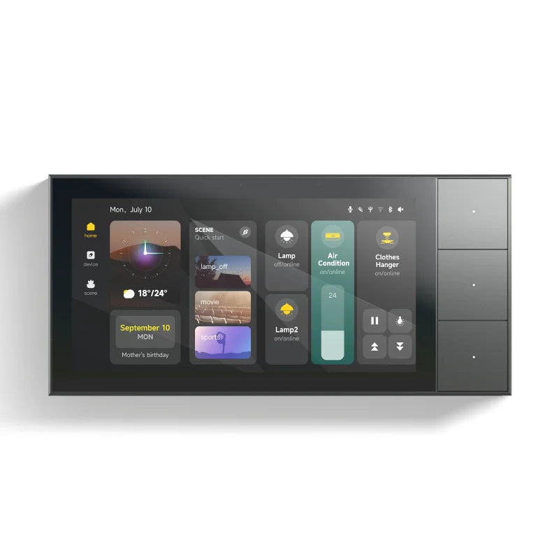 High-Resolution Control Panel for Smart Homes with 3 Gang ZigBee Switch, Tuya Smart Camera and Doorbell, Fortune 500 Partner