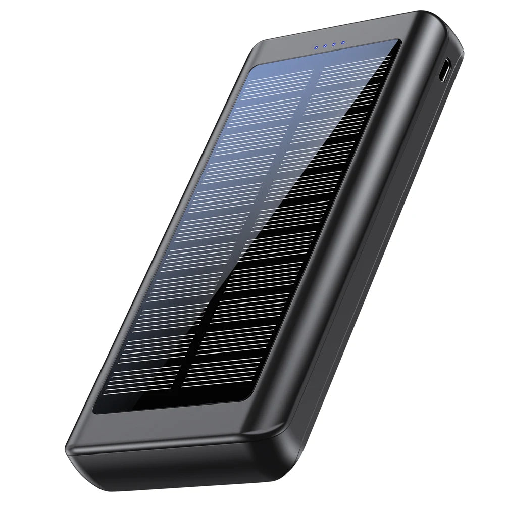 2025 New Xionel QC86S Solar Power Bank Hot Trending 20000mAh Double USB 2.1A Ultra Slim Electronics Portable Charge Flashlight