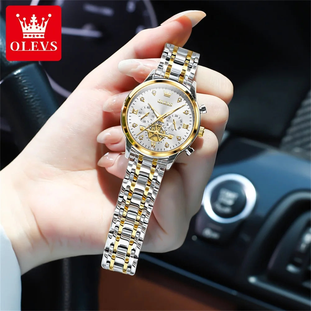 OLEVS 2897 Luxury Women's Watches Top Brand Quartz Watch Sport Date Chronograph Waterproof Multifunction Watch