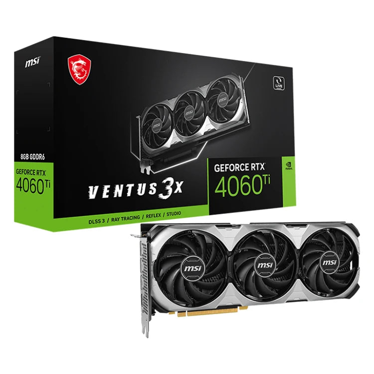 Used MS'I GeForce RTX 4060 Ti VENTUS 3X 8G Gaming Graphic Card with 3 X DisplayPort 8GB GDDR6 Memory Video Card 4060 Ti GPU
