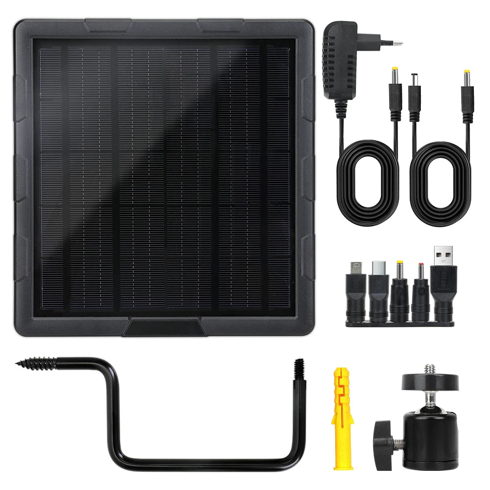 BL6A 5w Security Camera Solar Panel Built in Battery 18650 IP67 Waterproof Solar Panel for Outdoor Hunting Trail Track Camera