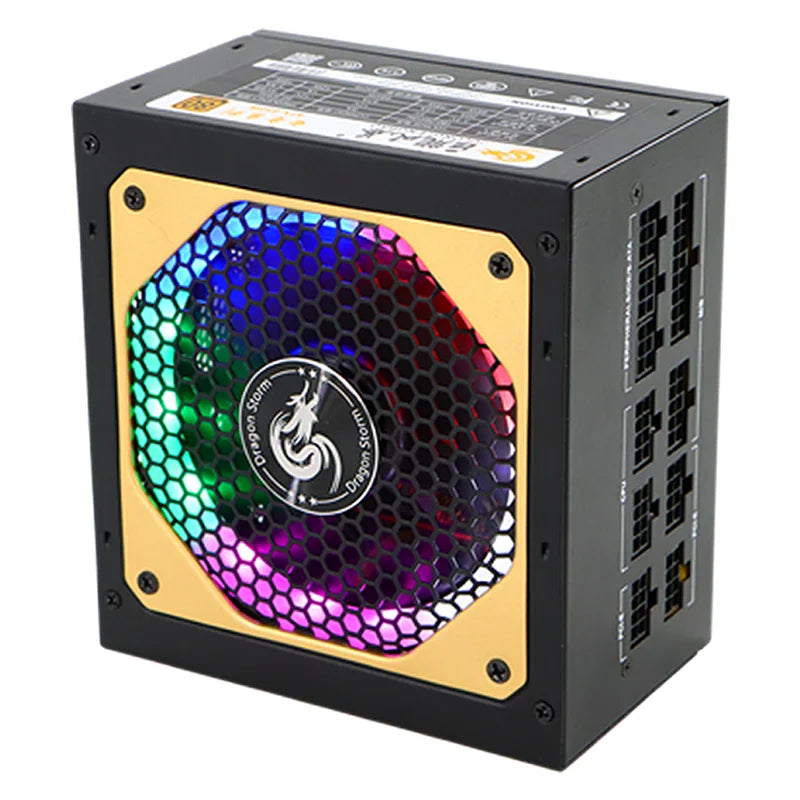 JULONGFENGBAO 850W ATX APFC Full Voltage RGB Fan Fully Modular Computer PC Gaming Power Supply for Server/Desktop PSU
