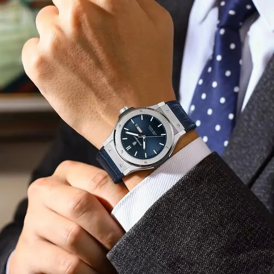 POEDAGAR 952 Fashion Men's Watches Trend Classic New Quartz Watch for Man Waterproof Luminous Week Date Wristwatch Leather