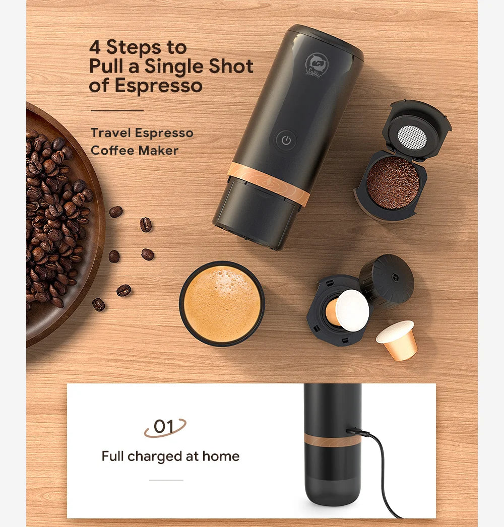 Portable Travel Electric Espresso Coffee Maker Semi-automatic Coffee Machine