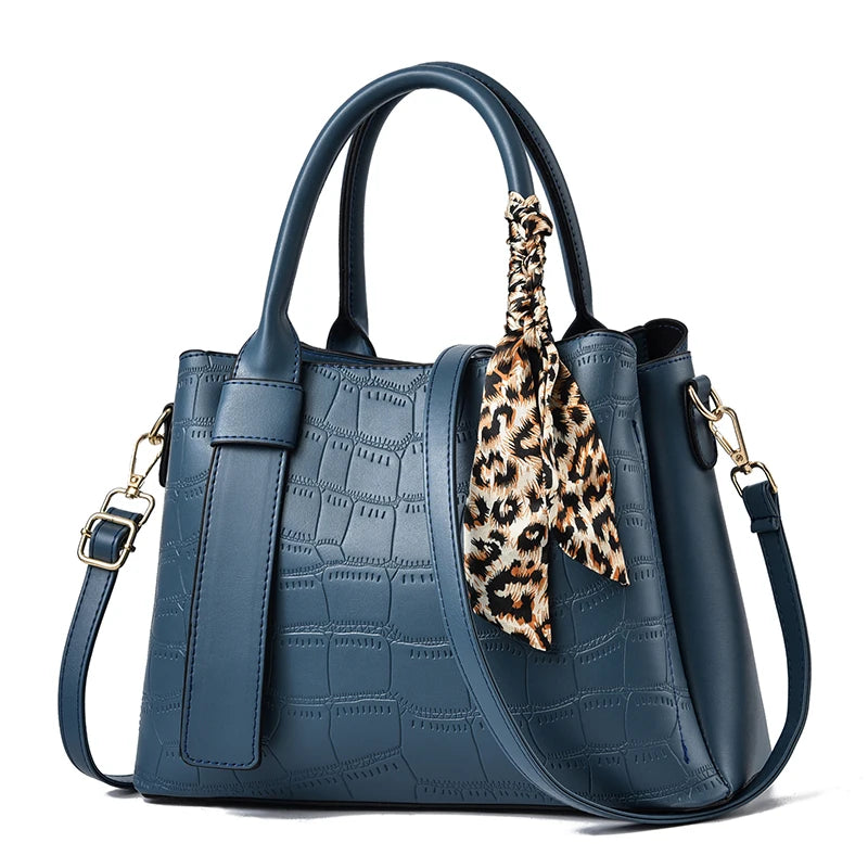 New  Adornment Crocodile Grain Large Capacity PU Leather Practical Women Handbags One Shoulder Cross Body Bag Wholesale