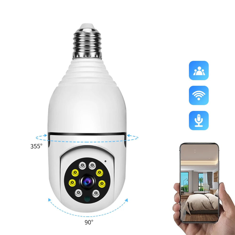 A6 1080P WiFi Mini Camera Home Security Video Recorder with E27 Bulb Installation
