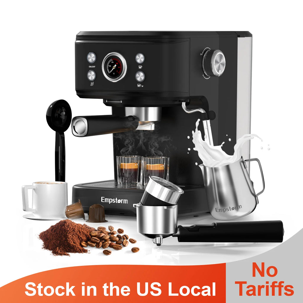 Empstorm 3 in 1 20 Bar Professional Coffee Machine Espresso Semi-Automatic Coffee Maker Machine Stock in the US Local