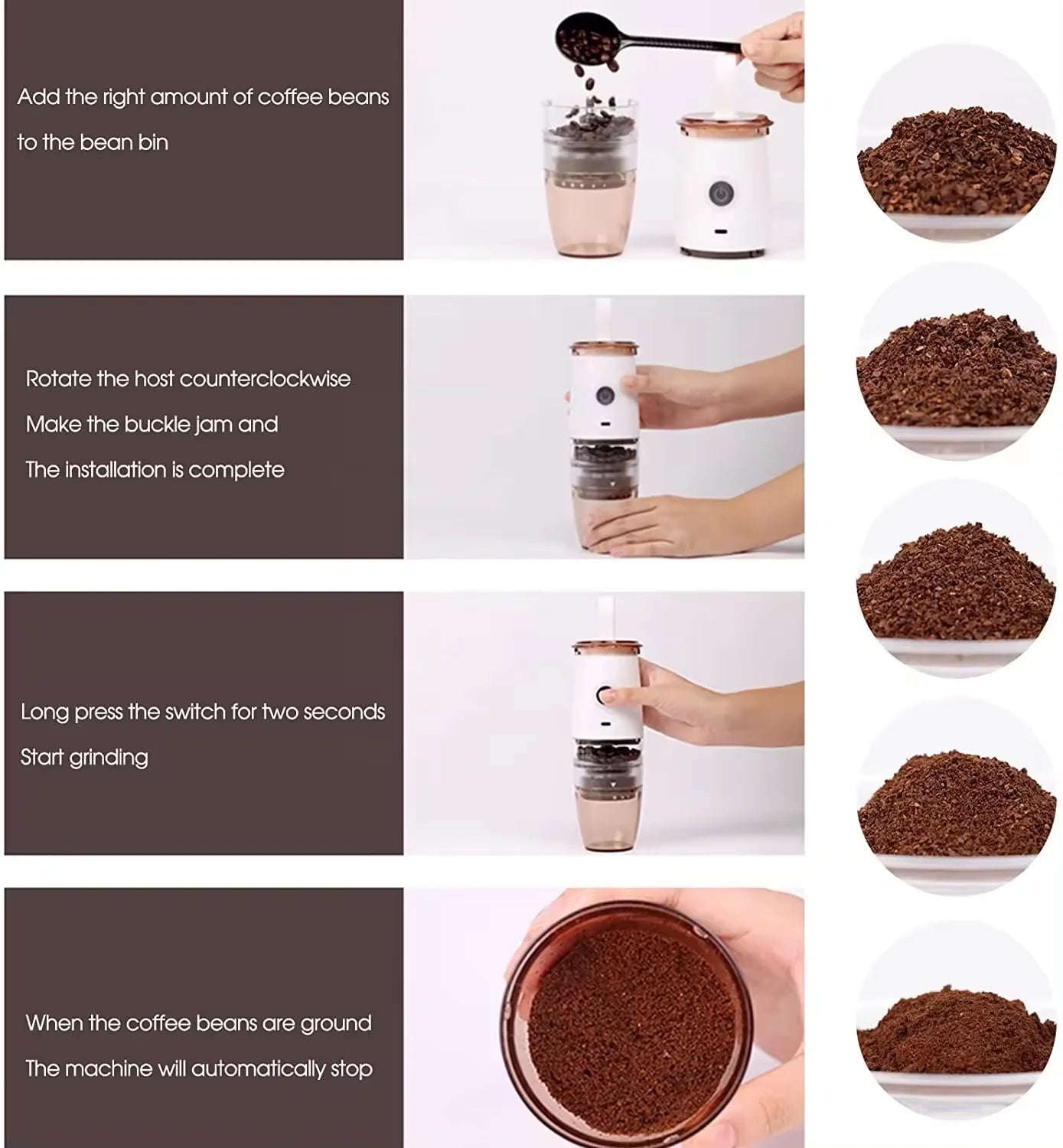 Travel Portable Coffee Grinder Ceramic Grinding Core Manual Electric USB Charging Automatic Coffee Bean Grinder Machine