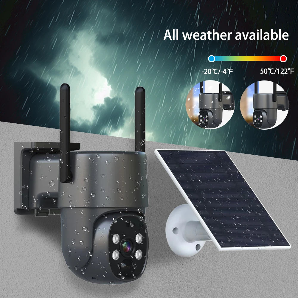 Wholesale Network Camera Solar Sim Card 4G Human Motion Tracking Built-in Battery 4MP HD Security Home Ptz Camera