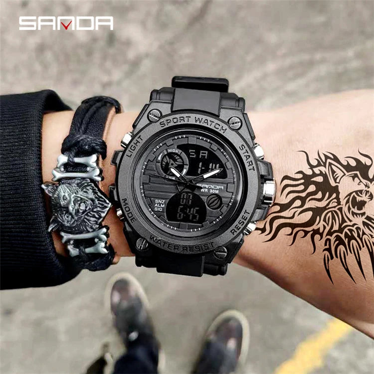 SANDA 739 Sports Men's Watches Top Brand Luxury Sport Quartz Watch Men Waterproof Male Clock Relogio Masculino 2020