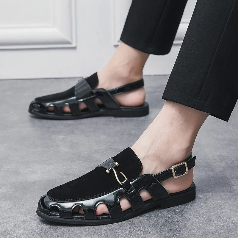 2025 New Arrivals Tassels Men's Leather Dress Shoes Soft Sole Sandals for Men Footwear Slip on Men Half Casual Shoes