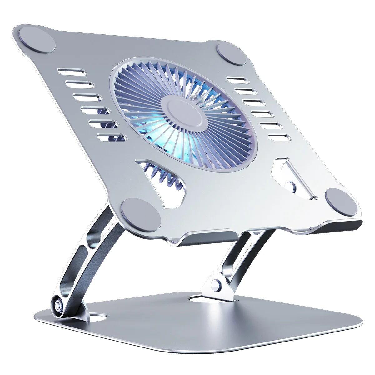 360-Degree Rotating Laptop Stand Adjustable Foldable Aluminum Alloy Desktop Fan Cool Metal Tablet PC Stands for Office School