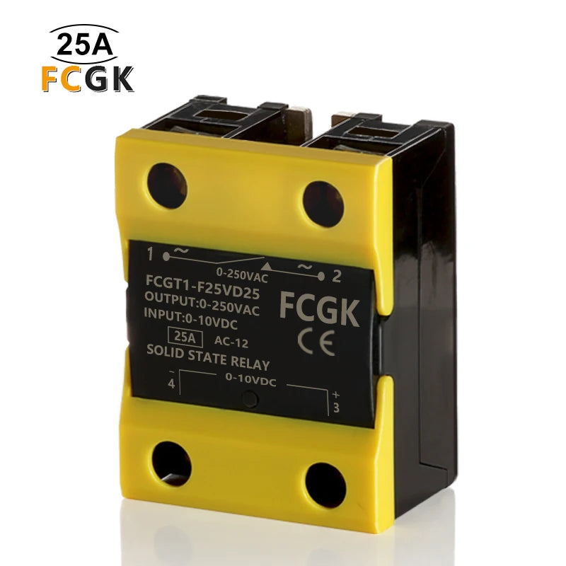Miniature High-Power 15/20 Amp Solid State Relay 0-10V Sealed Protection Single Phase 10VDC/220VAC 5V Model SSR for Switching