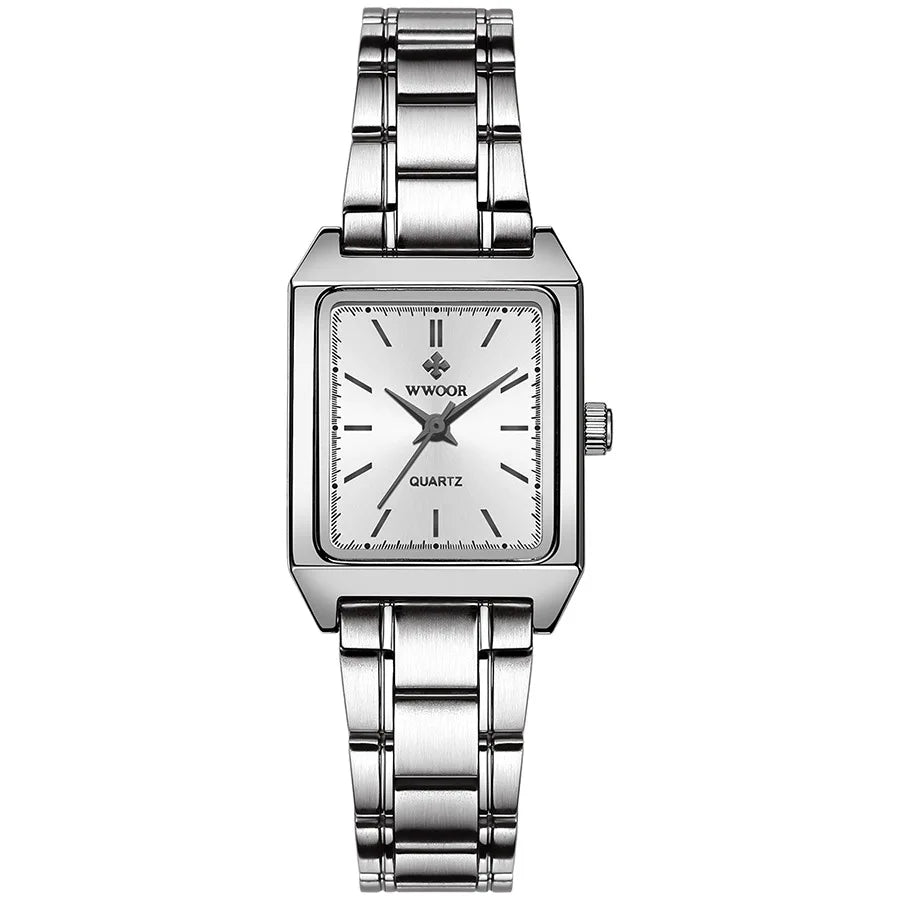 WWOOR 8850 Watches for Women Watches for Girls New Fashion Waterproof Luminous Leather Women's Watches Clock