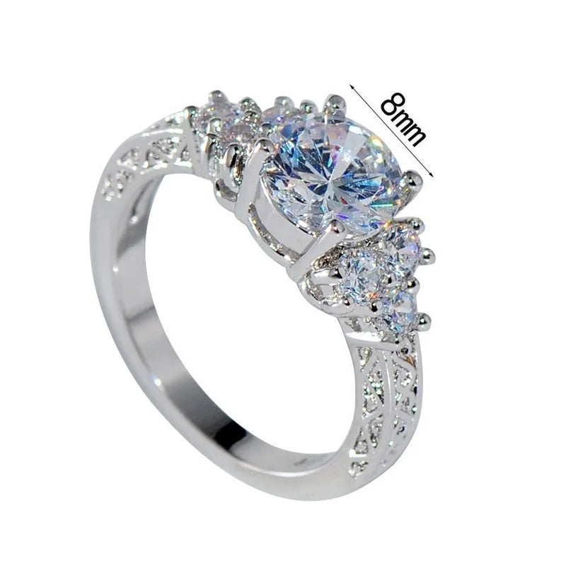 New Trendy Bohemian Crystal Inlaid Ring Women's Ring Austrian Rhinestone Inlaid Ring Fashion Metal Ring Accessories PartyJewelry