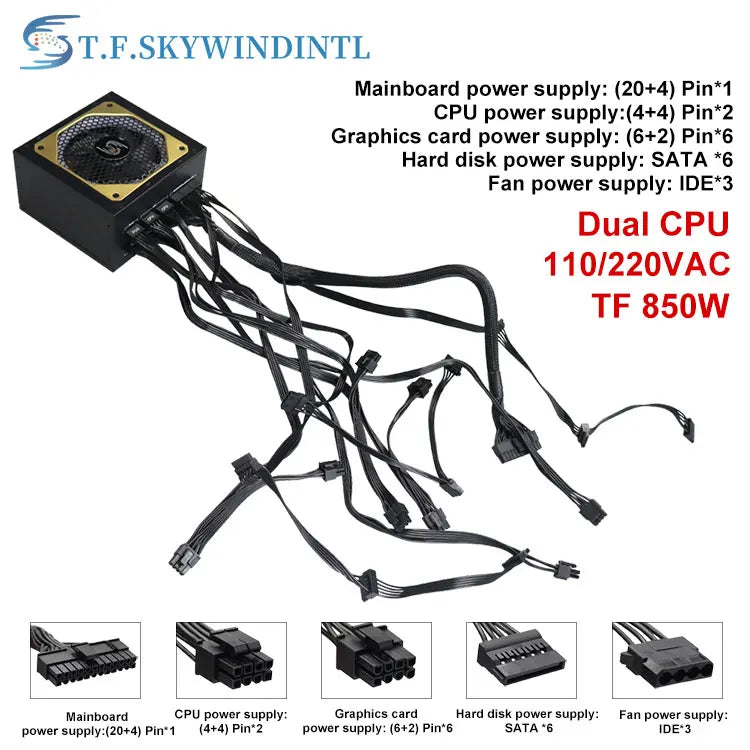 Newest 850W ATX Power Supply for Gaming PCs & Desktop Servers in Stock