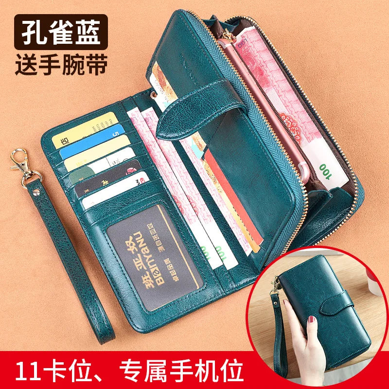 2023 New Women's Wallet Long Multiple Card Position Ladies Handbag Fashion Simple Genuine Leather Women's Bags Thin BYN-8133
