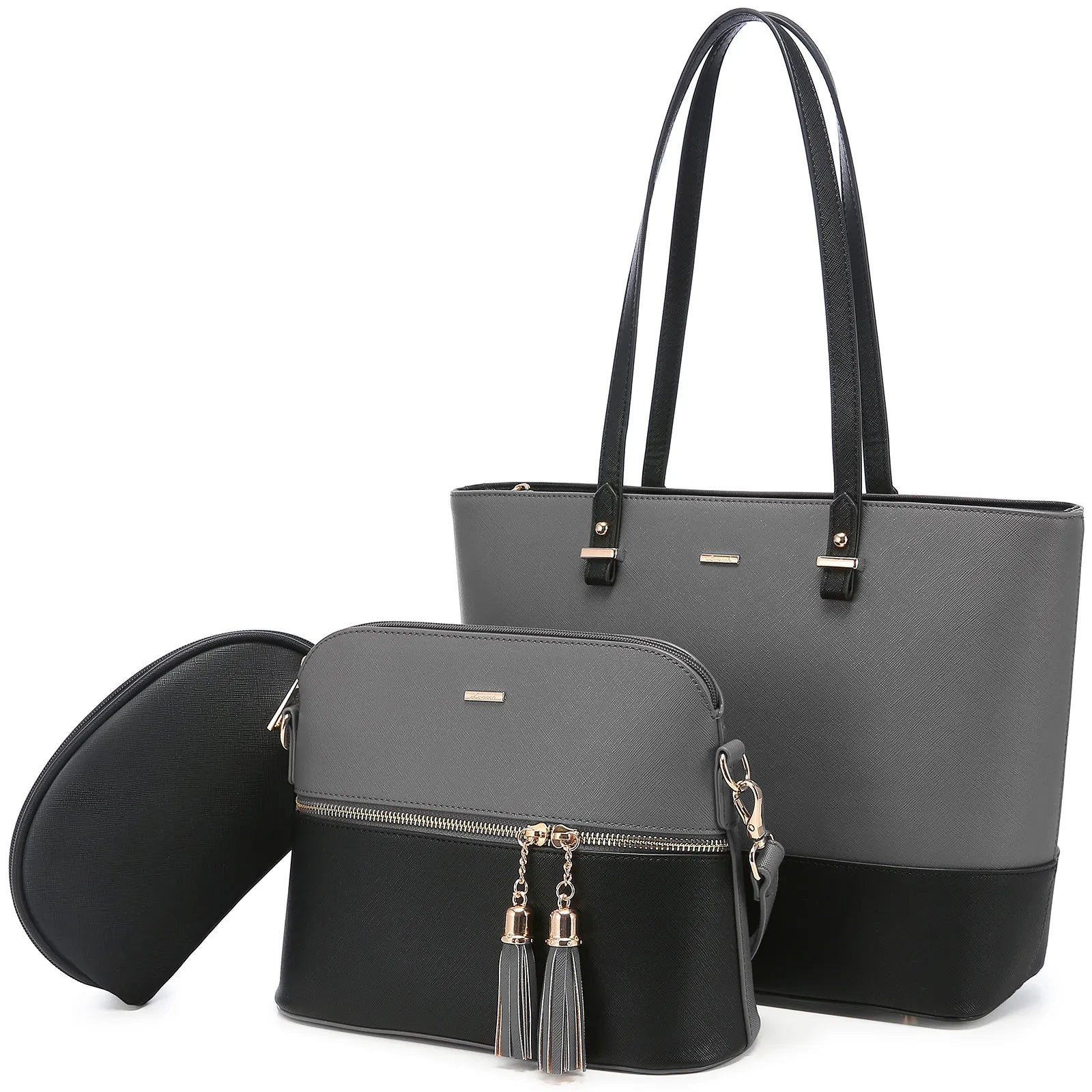 LOVEVOOK Wholesale Boutiques Luxury High Quality PU Material 3 Pieces Handbag Sets Shoulder Bag Wallet Ladies Women Handbags