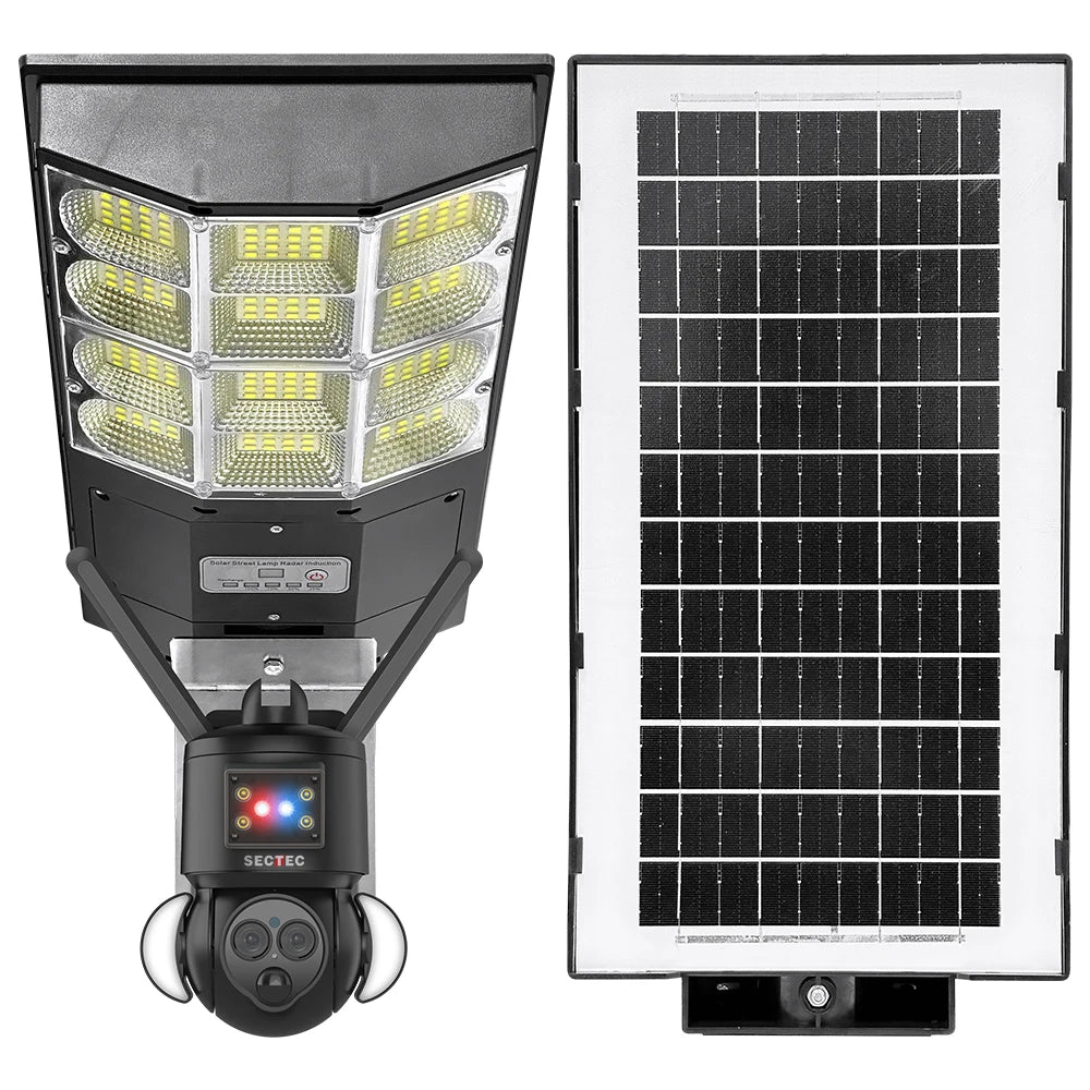 SECTEC Solar Street Light 12X Zoom 15W Solar 4G Camera All in One Security IP66 Camera Home Garden LED Outdoor CCTV Wifi Camera
