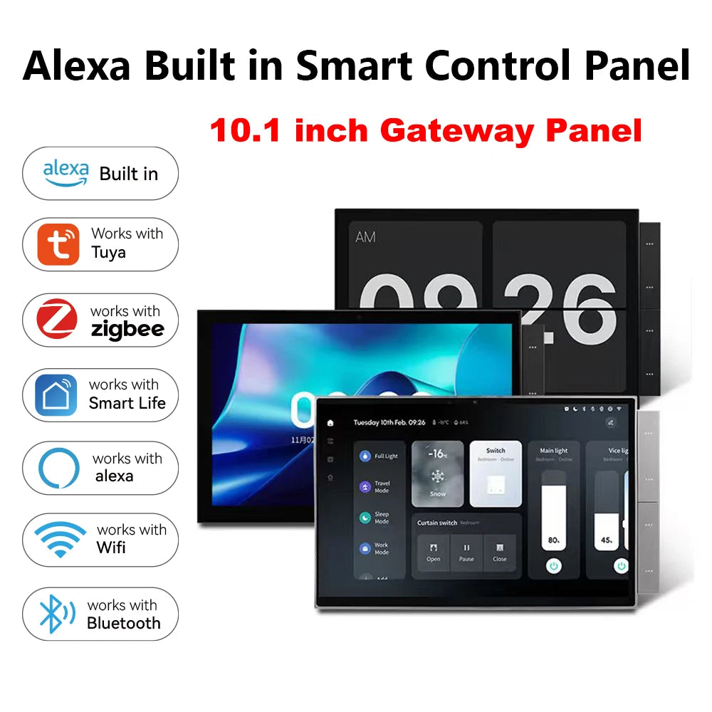 2026 10 Inch Intelligent Screen Zigbee Sigmesh Touch Panel Gateway Panel Tuya Smart Home Zigbee Gateway Music Center Panel Alexa